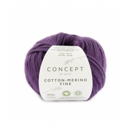 Concept 25g Cotton - Merino fine - Farbe: 96 - aubergine - Ein voluminöses Garn aus Bio-Baumwolle und bester Merinowolle, vereint in zarter Kettenstruktur. von Katia