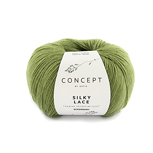Concept 50g Silky Lace - Farbe: 182 - farngrün - ein seidiges, leicht glänzendes Garn in sanften Farben von Fil Katia