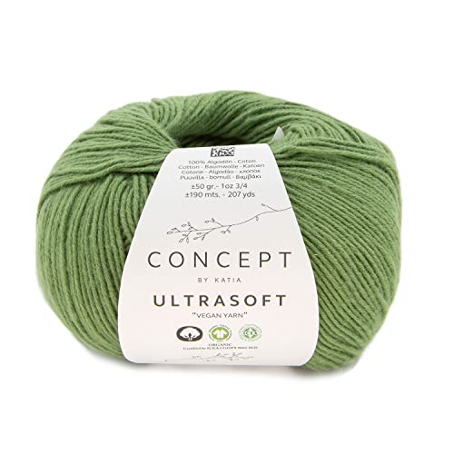 Katia Ultrasoft color 68, Bio Baumwolle zum Stricken, GOTS Zertifiziert, organische Baumwolle, Organic Cotton Garn zum Häkeln, Wolle vegan von Fil Katia