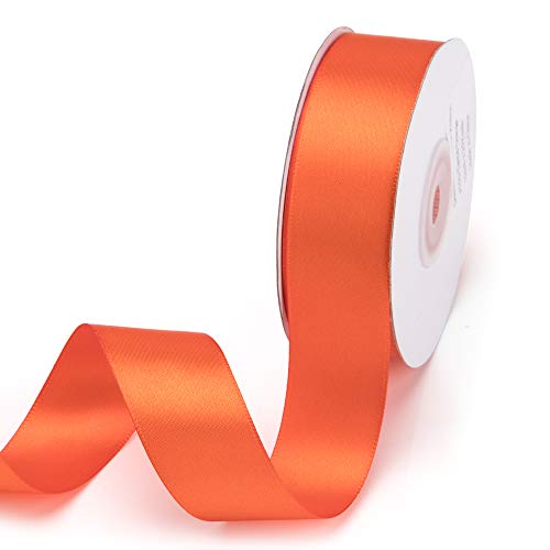 IHKFILAN Satinband, in Tarrid Orange (25 mm x 22.86 m), matt glänzendes Geschenkband, edles Schleifenband zum Dekorieren & Basteln, zum Einpacken besonderer Geschenke, für Hochzeiten, Taufen, uvm von IHKFILAN