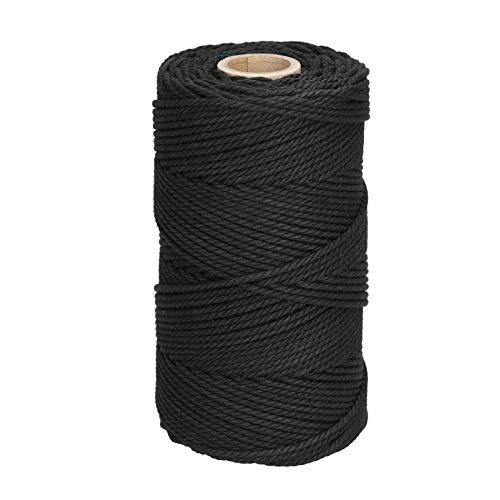Filani Lieblingsgarn - Hochwertiges Makramee Garn aus Baumwolle 3 mm x 120 m (Black) von Filani