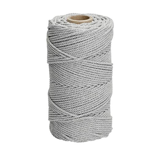 Filani Lieblingsgarn - Premium Makramee Garn 3 mm x 120 m aus Baumwolle in Light Grey Filani Lieblingsgarn - Premium Makramee Garn 3 mm x 120 m aus Baumwolle in Light Grey von Filani