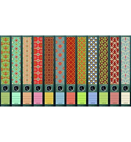 File Art Design-Etiketten für 12 A4-Ordner mit schmalem Rücken, Motiv "Pattern" aus der Kollektion von a-m-w-shop von The Art File