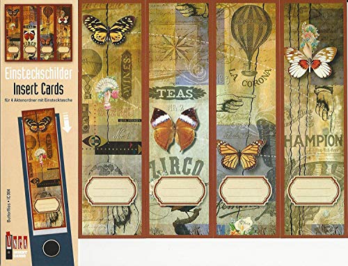 Design Ordner-Rückenschilder zum Einstecken - Motiv Butterflies - für breite Din A4-Ordner, original von File Art Design Ordner-Rückenschilder zum Einstecken - Motiv Butterflies - für breite Din A4-Ordner, original von File Art von File Art