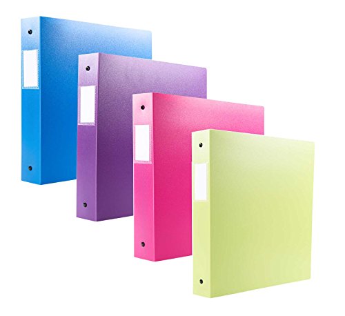 Filexec Ringbuch mit 3 Ringen, 2,5 cm Capacidad, opaco, tamaño Carta, Pack de 4, Azul, Rosa, Morado, Verde (50162-6497) von Filexec