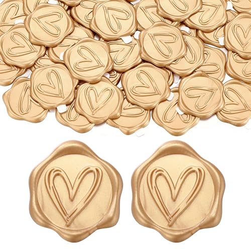 Filhome Herz Wachssiegel Selbstklebend 50 Stück Siegelaufkleber Gold Umschlagaufkleber Wachssiegelstempel Sticker für Hochzeit Party Filhome Herz Wachssiegel Selbstklebend 50 Stück Siegelaufkleber Gold Umschlagaufkleber Wachssiegelstempel Sticker für Hochzeit Party von Filhome