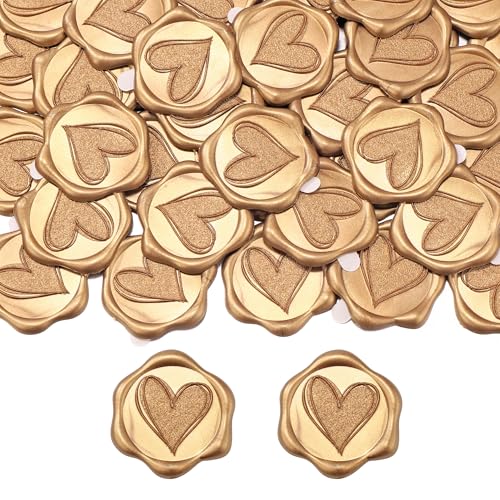 Filhome Wachssiegel Selbstklebend 50 Stück Herz Siegelaufkleber Gold Umschlagaufkleber Wachssiegelstempel Sticker für Hochzeit Party Filhome Wachssiegel Selbstklebend 50 Stück Herz Siegelaufkleber Gold Umschlagaufkleber Wachssiegelstempel Sticker für Hochzeit Party von Filhome