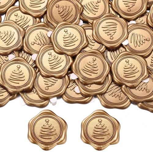 Filhome Wachssiegel Selbstklebend 50 Stück Weihnachtsbaum Siegelaufkleber Gold Umschlagaufkleber Wachssiegelstempel Sticker für Weihnachten Party Filhome Wachssiegel Selbstklebend 50 Stück Weihnachtsbaum Siegelaufkleber Gold Umschlagaufkleber Wachssiegelstempel Sticker für Weihnachten Party von Filhome
