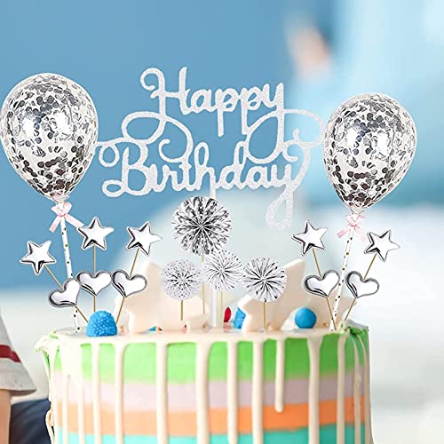 17 Stück Kuchendekorationen Geburtstag, Cake Topper Happy Birthday Dekorationen Kuchen Mädchen Kinder Geburtstagsfeier von Fililogor