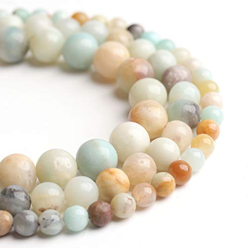 Filluck Naturstein-Perlen, Amazonit, 6 mm, poliert, rund, glatt, Edelsteinperlen für Schmuckherstellung, 38,1 cm (Amazonit, 6 mm) von Filluck