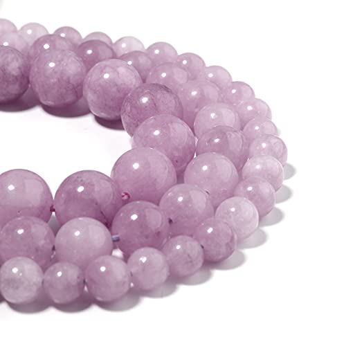 Filluck Naturstein-Perlen, rosafarbener Opal, 6 mm, poliert, rund, glatt, Edelstein-Perlen für Schmuckherstellung, 38,1 cm (rosa Opal, 6 mm) von Filluck