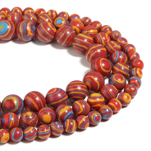 Naturstein Perlen rot Malachit 6mm poliert Runde glatt Edelstein Perlen für Schmuck machen 15 Zoll von Filluck