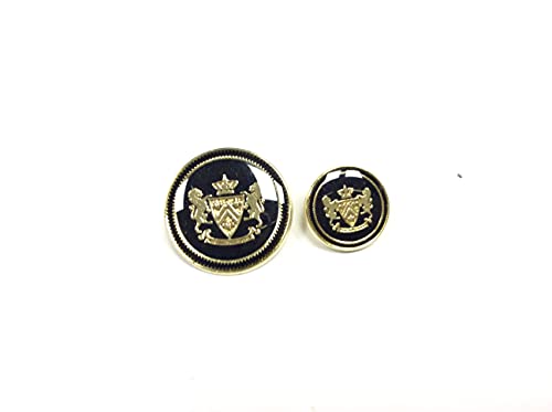 Knopf Luxury Blazer Schwarz Löwe Gold 2,2 cm von Filmoda