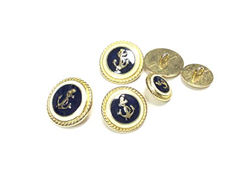 Filmodashop Knopf Anker Gold Messing emailliert blau creme 2,2 cm Filmodashop Knopf Anker Gold Messing emailliert blau creme 2,2 cm von FILMODA