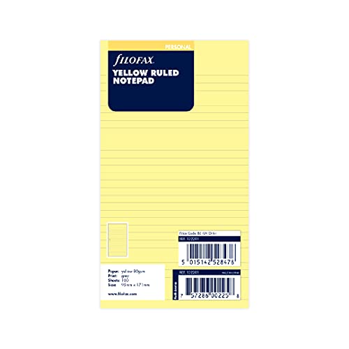 Filofax 132201 Personal Notizblock, liniert, gelb von Filofax