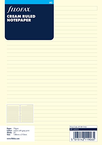 Filofax 343032 Notizpapier A5, liniert, creme Filofax 343032 Notizpapier A5, liniert, creme von Filofax