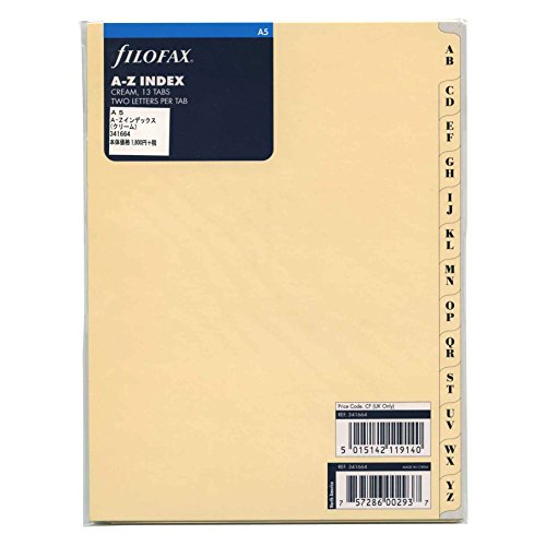 Filofax A-Z-Register zum Nachfüllen, A5, cremefarben, Ref 341664 Filofax A-Z-Register zum Nachfüllen, A5, cremefarben, Ref 341664 von Filofax