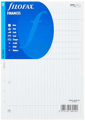 Filofax Refill Insert Finanzen und Aufwendungen A5 Ref 340618 von Filofax