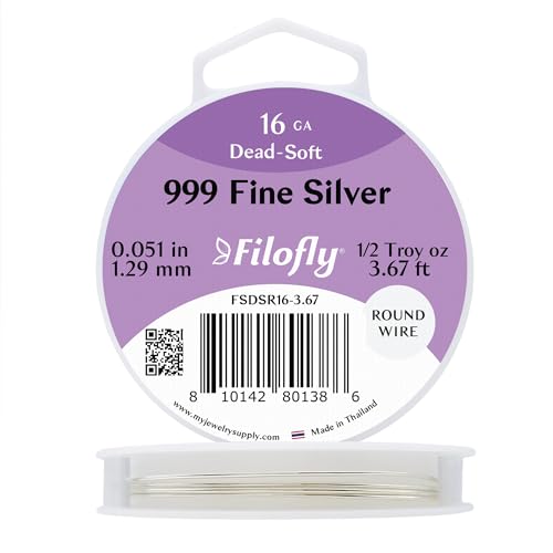 Filofly, 999 feiner Silberdraht, weich, rund, 1,3 m Filofly, 999 feiner Silberdraht, weich, rund, 1,3 m von Filofly