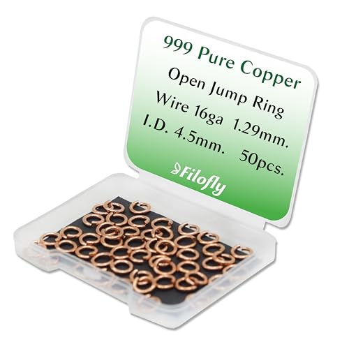 Filofly 999 Offene Biegeringe aus reinem Kupfer, 7,1 mm Außendurchmesser, 4,5 mm Innendurchmesser, 50 Stück Filofly 999 Offene Biegeringe aus reinem Kupfer, 7,1 mm Außendurchmesser, 4,5 mm Innendurchmesser, 50 Stück von Filofly