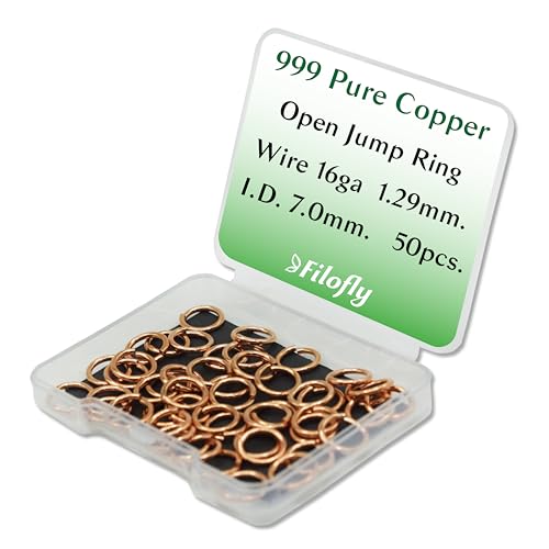 Filofly 999 Offene Biegeringe aus reinem Kupfer, 9,6 mm Außendurchmesser, 7 mm Innendurchmesser, 50 Stück Filofly 999 Offene Biegeringe aus reinem Kupfer, 9,6 mm Außendurchmesser, 7 mm Innendurchmesser, 50 Stück von Filofly