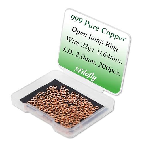 Filofly 999 offene Biegeringe aus reinem Kupfer, 3,28 mm Außendurchmesser, 2 mm Innendurchmesser, 100 Stück Filofly 999 offene Biegeringe aus reinem Kupfer, 3,28 mm Außendurchmesser, 2 mm Innendurchmesser, 100 Stück von Filofly
