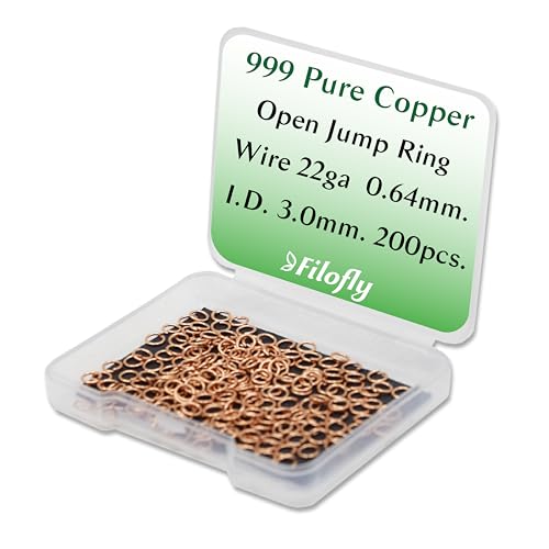 Filofly 999 offene Biegeringe aus reinem Kupfer, 4,28 mm Außendurchmesser, 3 mm Innendurchmesser, 100 Stück Filofly 999 offene Biegeringe aus reinem Kupfer, 4,28 mm Außendurchmesser, 3 mm Innendurchmesser, 100 Stück von Filofly