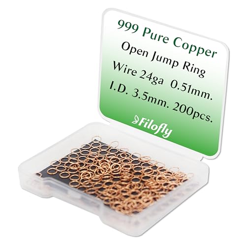 Filofly 999 offene Biegeringe aus reinem Kupfer, 4,52 mm Außendurchmesser, 3,5 mm Innendurchmesser, 100 Stück von Filofly