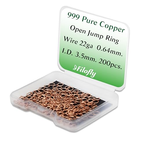 Filofly 999 offene Biegeringe aus reinem Kupfer, 4,78 mm Außendurchmesser, 3,5 mm Innendurchmesser, 100 Stück Filofly 999 offene Biegeringe aus reinem Kupfer, 4,78 mm Außendurchmesser, 3,5 mm Innendurchmesser, 100 Stück von Filofly