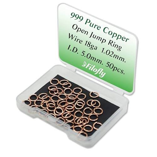 Filofly Offene Biegeringe aus reinem Kupfer, 7 mm Außendurchmesser, 5 mm Innendurchmesser, 50 Stück von Filofly