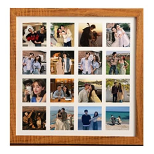 Filteilect DIY Bilderrahmen aus Holz, 16 Fächer, 30 x 30 cm, für Heimdekoration und Geschenke, mit Massivholzkonstruktion, Schwarz von Filteilect