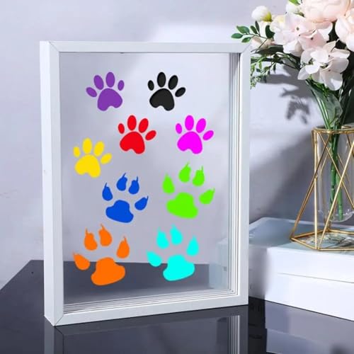 Filteilect Weißer Holz-Bilderrahmen mit 4 transparenten Paneelen für DIY Familie, Handabdruck, Malerei, Andenken, Heimdekoration, Gedenkdisplay (weiß) von Filteilect