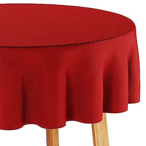 Filumi Tischdecke 100x100 cm rund Rot Abwaschbar Für Indoor Outdoor geometrisches Zickzackmuster Verte Filumi Tischdecke 100x100 cm rund Rot Abwaschbar Für Indoor Outdoor geometrisches Zickzackmuster Verte von Filumi