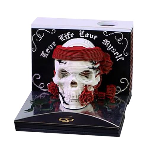 Filvczt Abreißkalender - 3D Papier Schnitzkunst Notizblock Abreißbar Halloween Totenkopf Kalender,Halloween Tischdekoration für Markierte Feiertage Erinnerungen Termine von Filvczt