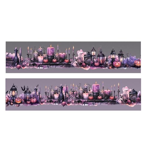 Filvczt Buch Scrapbook Klebeband | Bunte Dekorative Klebebänder Halloween Streifen | Festliche Gothische Aufkleberrolle Für Festtage Schule Tagebuch Basteln von Filvczt