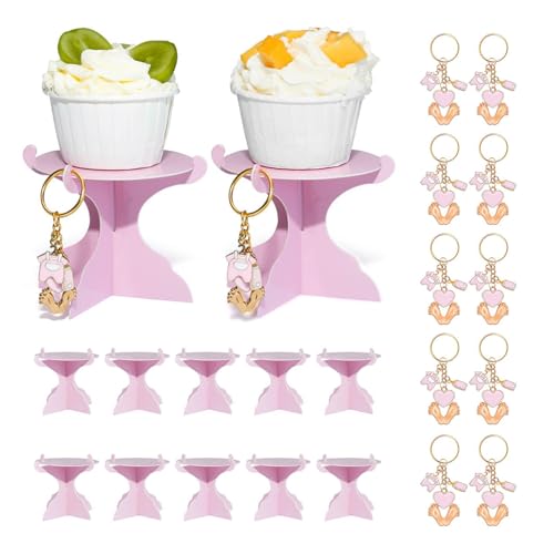 Filvczt Cupcake-Ständer Set, Cupcake-Ständer Fuß-Schlüsselanhänger, Cupcake-Display-Ständer Schlüsselanhänger, Babyparty-Gefälligkeiten, Babyparty-Partybevorzugungen, einfach zu bedienen, dekorativ, Filvczt Cupcake-Ständer Set, Cupcake-Ständer Fuß-Schlüsselanhänger, Cupcake-Display-Ständer Schlüsselanhänger, Babyparty-Gefälligkeiten, Babyparty-Partybevorzugungen, einfach zu bedienen, dekorativ, von Filvczt