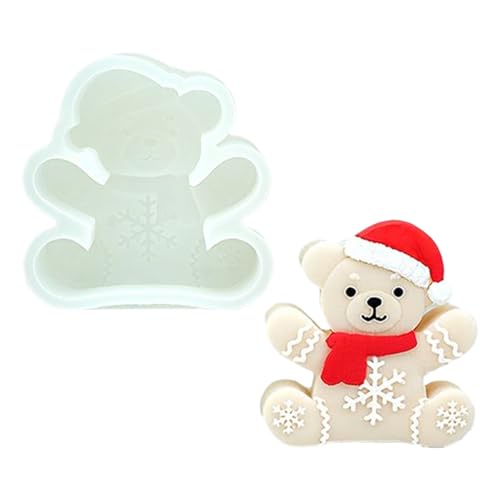 Filvczt Silikon Weihnachtsformen | Fondant Bärenform | Antihaft Backform Einfaches Entformen für Fondant Schokolade Kerzenwachs Cupcake Deko von Filvczt
