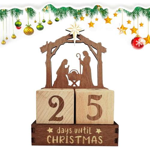 Filvczt Weihnachts Countdown Kalender - 25 Tage Holz Krippe Adventskalender Zum Stellen | Sammelbare Krippen Tischdekoration Für Winterfest Festtagsdekoration Filvczt Weihnachts Countdown Kalender - 25 Tage Holz Krippe Adventskalender Zum Stellen | Sammelbare Krippen Tischdekoration Für Winterfest Festtagsdekoration von Filvczt