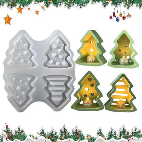 Filvczt Weihnachtsbaum Gießform, Silikon Gussform für Weihnachtsbäume und Feste, Antihaft Bastelwerkzeuge Harz Seife Gießform Für Zuhause Schmuck Hochzeit Dekoration von Filvczt