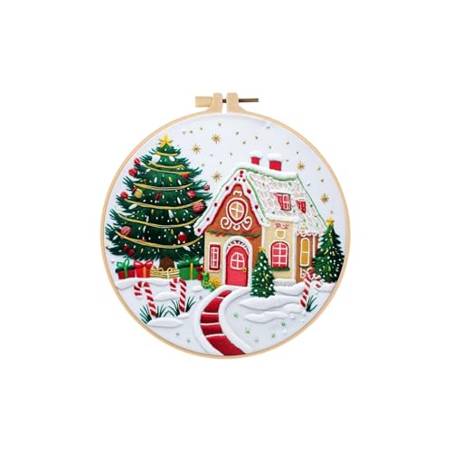 Weihnachtsstickerei, Mit Festlichen Weihnachtsmustern, 20 Cm, Weihnachts -Cross -S-titch -Kits, Stickkit, Kreativ Und Einfach Zu Bedienen, Für Erwachsene, Kinder, Frauen von Filvczt