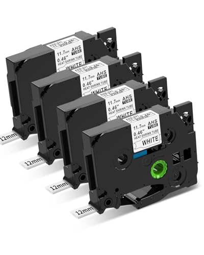 Fimax 4x Kompatible mit brother HSe-231 HSe231 HS-231 Schrumpfschlauch-Etikettenband 11,7mm Schwarz auf Weiß Schriftband für brother p touch PT-E110 E300 E550W H500 P700 D200 H105 Fimax 4x Kompatible mit brother HSe-231 HSe231 HS-231 Schrumpfschlauch-Etikettenband 11,7mm Schwarz auf Weiß Schriftband für brother p touch PT-E110 E300 E550W H500 P700 D200 H105 von Fimax Tech