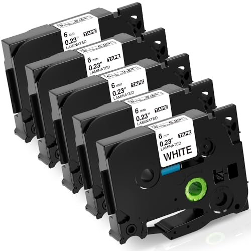 Fimax Kompatibel TZe Schriftband als Ersatz für Brother P-touch Bänder 6mm TZe-211 TZe211 TZ211 Etikettenband für PT-1000 PT-1005 PT-1010 PT-900 PT-100lb PT-h105 PT-h101c PT-E100, Schwarz auf Weiß Fimax Kompatibel TZe Schriftband als Ersatz für Brother P-touch Bänder 6mm TZe-211 TZe211 TZ211 Etikettenband für PT-1000 PT-1005 PT-1010 PT-900 PT-100lb PT-h105 PT-h101c PT-E100, Schwarz auf Weiß von Fimax Tech