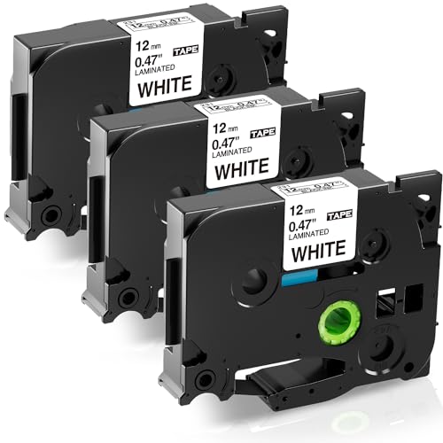 12mm Bänder Ersatz für TZe-231 Brother P-touch Schriftband 12mm kompatibel mit Brother PT-H100LB PT-H100 PT-H107B PTH100R Ptouch Beschriftungsgerät, Schwarz auf Weiß, 3-Packung von Fimax Tech