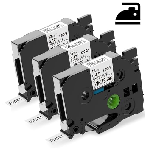 kompatibel Textil-Aufbügelband für Brother TZe-FA231 P-touch Schriftband schwarz auf weiß 12mm x 3m Ersatz für Brother P-touch H200, H100LB/R, H105, E100/VP, D200/BW/VP, 3er-Packung kompatibel Textil-Aufbügelband für Brother TZe-FA231 P-touch Schriftband schwarz auf weiß 12mm x 3m Ersatz für Brother P-touch H200, H100LB/R, H105, E100/VP, D200/BW/VP, 3er-Packung von Fimax Tech