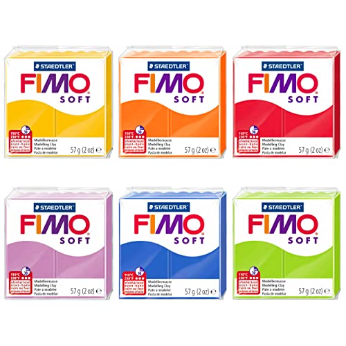 FIMO Modelliermasse für den Ofen, weich, Polymer, 57 g, Set mit 6 Farben, Frühlingstöne FIMO Modelliermasse für den Ofen, weich, Polymer, 57 g, Set mit 6 Farben, Frühlingstöne von Fimo