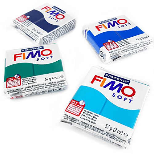 FIMO Soft Polymer Oven Modelling Clay - 57g - Set of 4 - Ocean Colours von Fimo