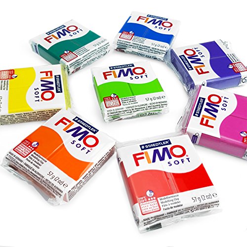 FIMO Soft Polymer Oven Modelling Clay - 57g - Set of 8 - Rainbow Colours von Fimo