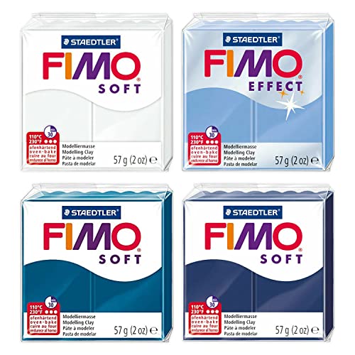 FIMO Soft & Effect Polymer Ofen-Modelliermasse – 57 g – 4er-Set – The Snow & Ice Collection FIMO Soft & Effect Polymer Ofen-Modelliermasse – 57 g – 4er-Set – The Snow & Ice Collection von Fimo