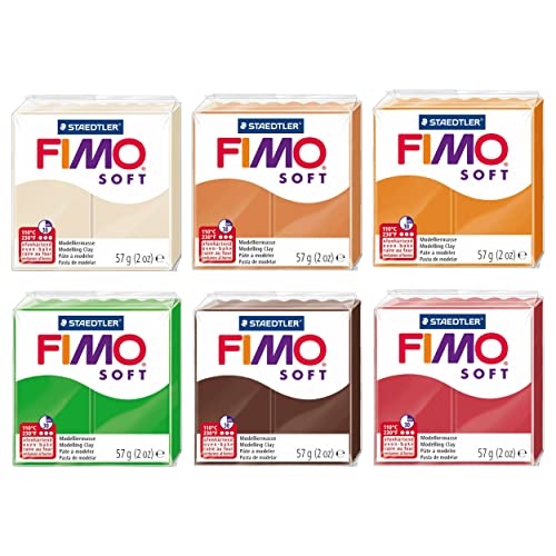 FIMO Staedtler Soft Polymer Ofen-Modelliermasse, Herbsttöne, 6 Stück von Fimo