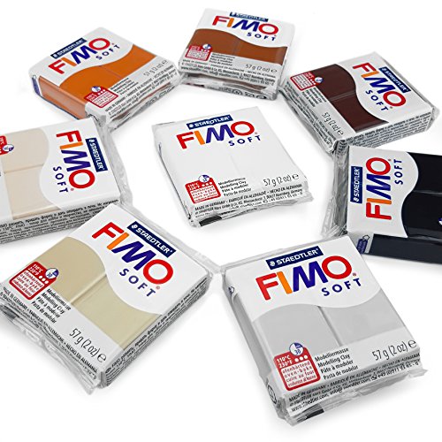 FIMO Weiche Polymer-Ofen-Modelliermasse, 57 g, 8 Stück, Erdtöne von Fimo